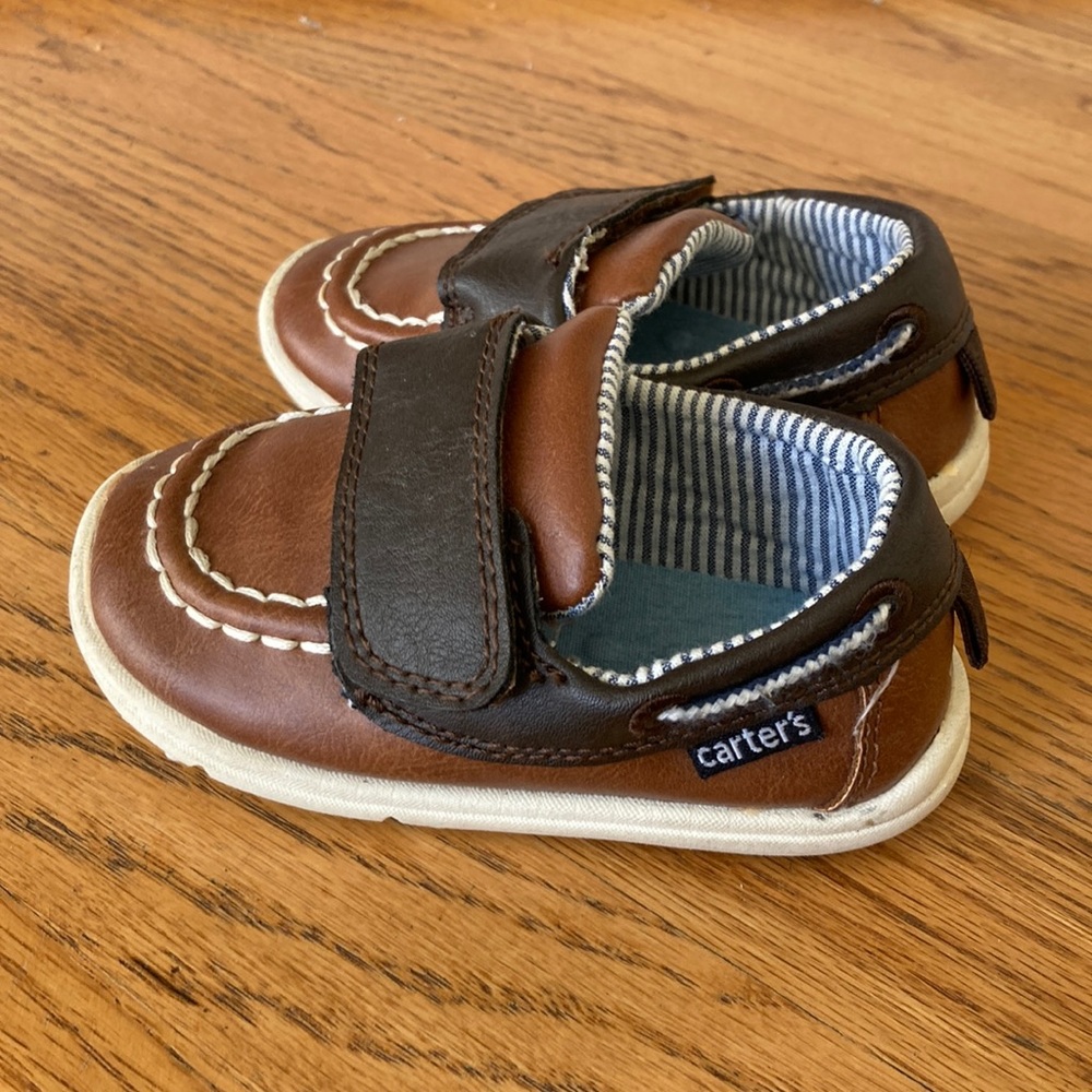 Infant slip on shoes with Velcro strap